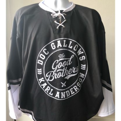 Good Brothers hockey jersey Black. Sizes: Small - 5X.