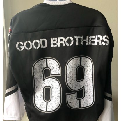 Good Brothers hockey jersey Black. Sizes: Small - 5X. - Image 3